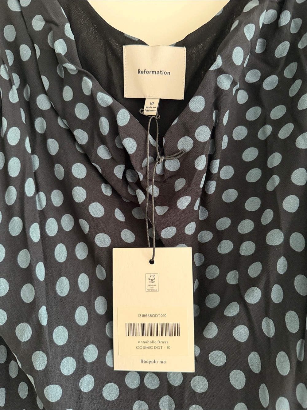 Reformation Annabelle Dress in Cosmic Dot - Picture 10 of 11